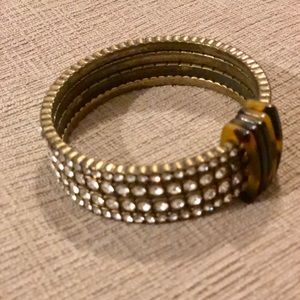 J. Crew stacked clear gemstone bracelet